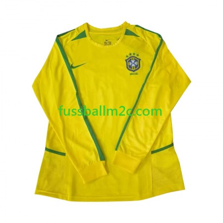 Fußballtrikots Brasilien Retro Heim Trikotsatz 2002 Langarm